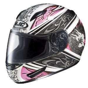 HJC CL 15 Draco MC 8 Full Face Motorcycle Helmet White/Pink/Silver XXL