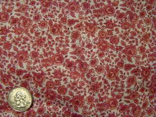 Mauve Floral Rose Print 100% Cotton Quilt Fabric 2 yds  