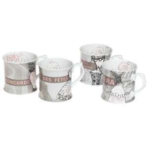  Rosanna La Soiree Parisienne Mugs, Set of 4 Kitchen 