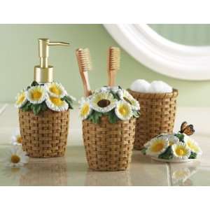  Daisy Woven Basket Bath Accessories By Collections Etc