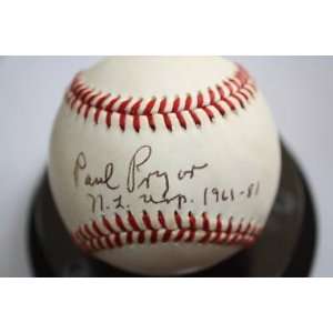   PRYOR Autograph ONL Baseball Inscriptions Umpire   Sports Memorabilia