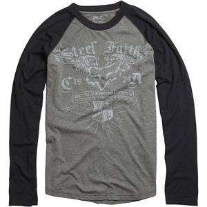 Fox Racing Steel Faith Long Sleeve Baseball T Shirt   Medium/Charcoal 