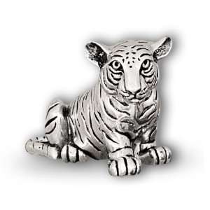  Silver Tiger Cub Sculpture Sitting