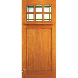   Mahogany Arts and Crafts Door with 3/4 Triple Glazed Tempered Glass