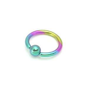  12g Titanium Captive Bead Ring with Titanium Ball 12g 10mm 