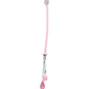   Handcrafted Pretty Pink Sterling Drop Pregnant Belly Ring Jewelry
