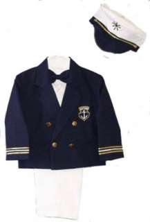   Nautical Blue Blazer & Captains Hat Sizes 9 24MO 2T 4T, 5 7 Clothing