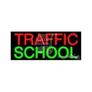 Traffic School Neon Sign 13 inch tall x 32 inch wide x 3.5 inch Deep 
