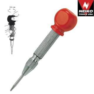 Auto Center Punch W/ Large Striking Head Spring Chrome Plated 
