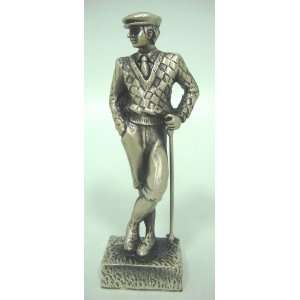    Male Golfer Statue   Holding Club Head in Left Hand