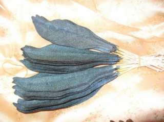 VTG FLOWER PETAL MILLINERY VELVET Blue Poinsettia  