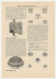 1928 Essco Traffic Signals Controls Mushroom Lights 2 Page Ad  