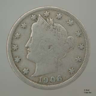 1906 (P) VG Liberty Head V Nickel US Coin #10243584 12  