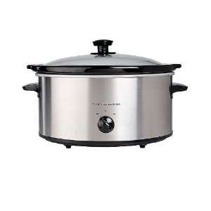   Essentials 5 Qt Oval Stainless Steel Slow Cooker