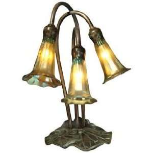   Lily Luster Glass 3 Light Dale Tiffany Accent Lamp