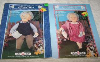 90s FIBRE CRAFT GRANDMA & GRANDPA Doll Oufits Patterns  