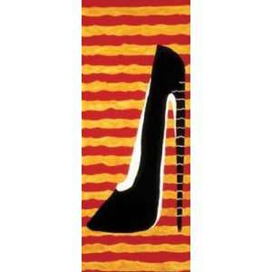 Lerman   Black White Stripe Heel Size 8x20   Poster by Rita Lerman 