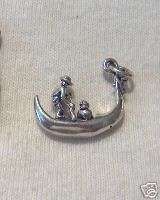 Sterling Silver Gondola of Venice Italy Tourist Charm  