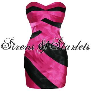 PINK FITTED SATIN PENCIL EVENING COCKTAIL MINI DRESS  