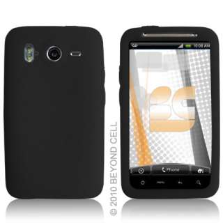 FOR HTC INSPIRE 4G SMARTPHONE RUBBER SOLID BLACK ACCESSORY SKIN SOFT 