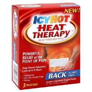  Icy Hot Heat Therapy ~ Back and Large Areas ~ 3 Patches 