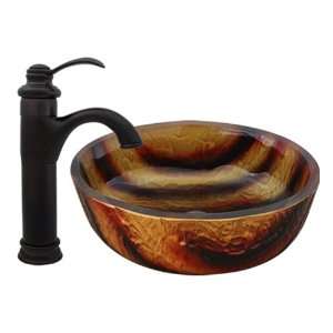   Glass Vessel Sink and ORB Bathroom Faucet Combo