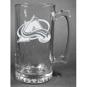   Colorado Avalanche Laser Etched 27oz Glass Beer Mug