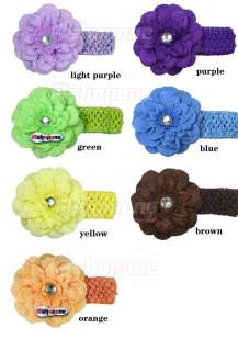 Baby Girl Crochet Headband Hair Band with Peony Flower  