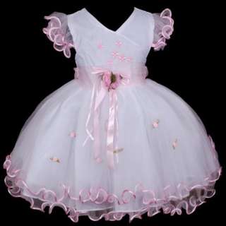 KD053 16 Pink Infant Flower Girls Pageant Dress 6 9M  