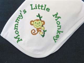 MOMMYS LITTLE MONKEY BABY BLANKET PERSONALIZED FREE  