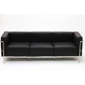  LC3 Sofa in Black Leather/ Leather Match