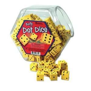 Learning Resources Yellow Foam Soft Dice with 1 to 6 Dots; Safe, easy 