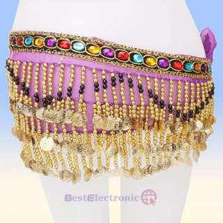 Belly Dance Hip Scarf Skirt Wrap Costumes Gold Coins P  
