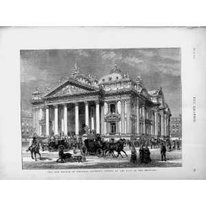   1874 Bourse Brussels King Belgians Architecture Print