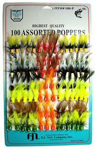 100 COUNT FAMOUS BRAND BASS POPPER TOPWATER RETAIL PACK  