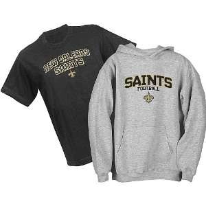   Saints NFL Youth Belly Banded Hooded Sweatshirt and T Shirt Combo Pack
