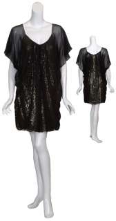 BADGLEY MISCHKA Sparkling Chiffon Sequins Dress 10 NEW  