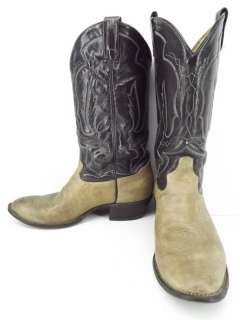 Mens cowboy boots beige antelope leather Tony Lama 9 D western  