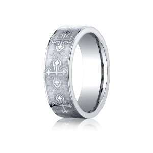   7mm Comfort Fit Cross Design Ring Size 9 BenchMark Rings Jewelry