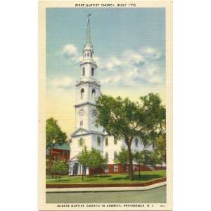  Postcard First Baptist Church Providence Rhode Island 