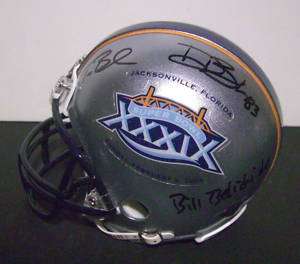 Tom Brady Deion Branch Bill Belichick Mini Helmet COA  