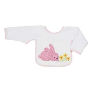  Mullins Square Sleeved Velour Bib with Garden Bunny Baby