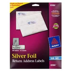     Ink Jet Silver Foil Labels Mail 3/4x2 1/4 300