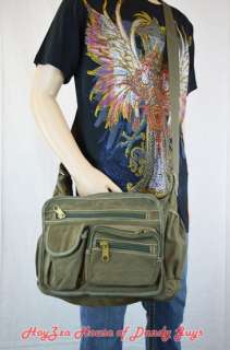 Casual Canvas Medium Size Cross Body Daily Messenger Shoulder Bag 
