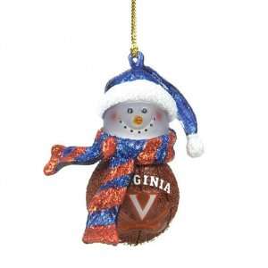  Virginia Striped Acrylic Basketball Snowman Ornament (Set 