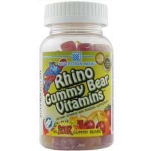 Nutrition Now Rhino Gummy Bear Vitamins  Vegetarian 60 Sour Gummies