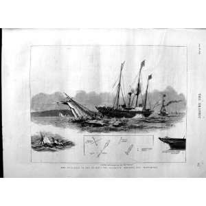 1875 SHIPS COLLISION SOLENT ALBERTA MISTLETOE CRASH 