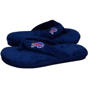 Buffalo Bills Ladies Navy Blue Plush Thong Slippers (5/6)  