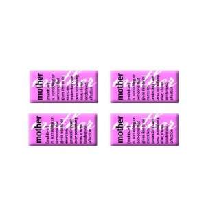  Mother Definition Pink   3D Domed Set of 4 Stickers 