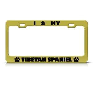 Tibetan Spaniel Dog Animal Metal license plate frame Tag Holder